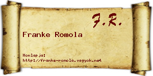 Franke Romola névjegykártya